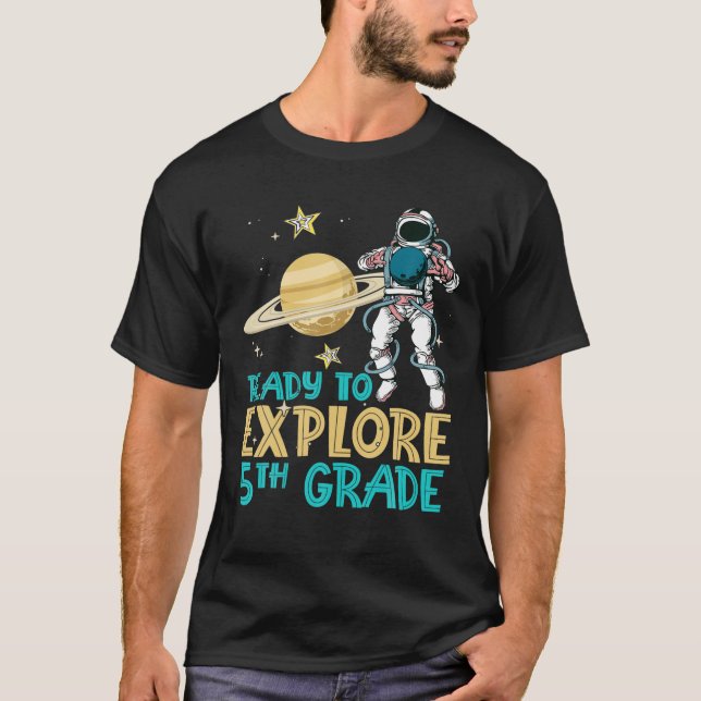 T-shirt Explorez 5E Année Retour À L'École Astronaut Espac (Devant)