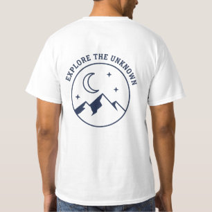 T-shirt "Explorez l'inconnu" Minimal Mountain & Moon
