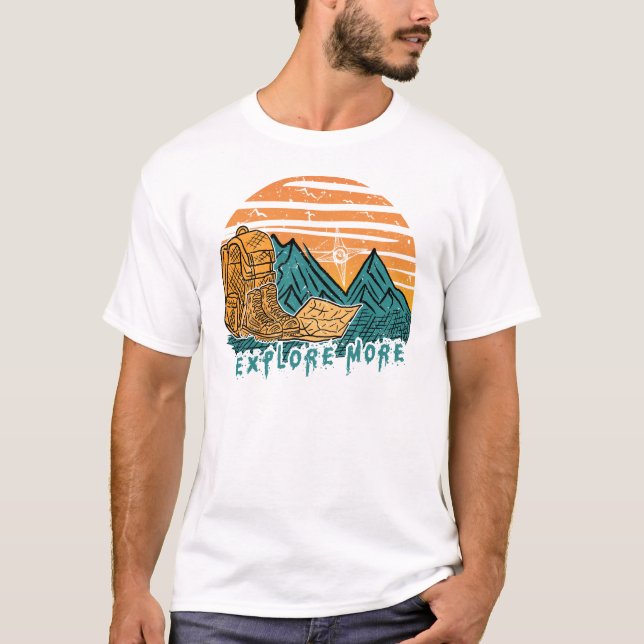 T-shirt Explorez plus de dessin aventure voyage (Devant)