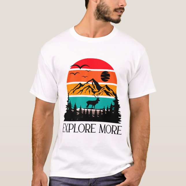 T-shirt Explorez Plus Mountain Nature Adventure Outdoor (Devant)