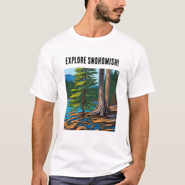 T-shirt Explorez Snohomish et John Muir (Devant)