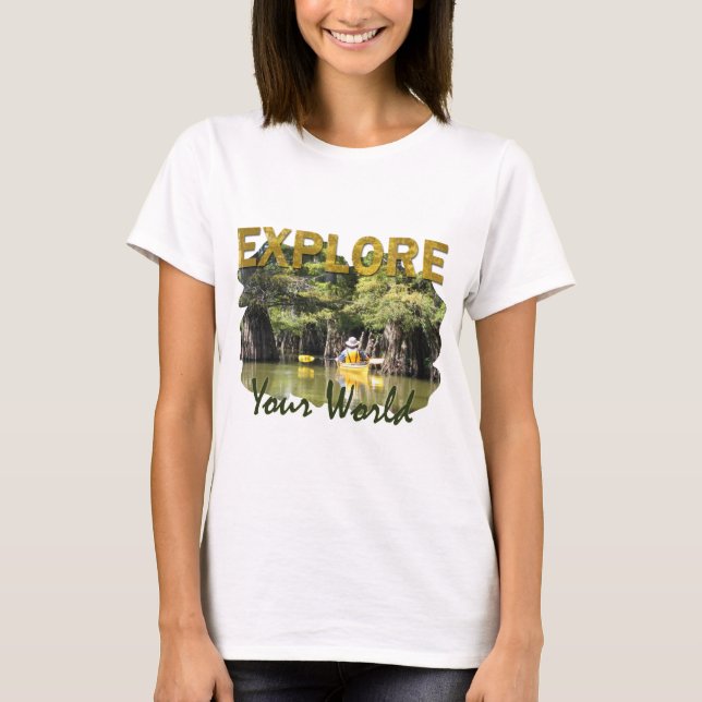 T-shirt Explorez votre monde - Kayak (Devant)