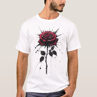 T-shirt Explosion de l'encre rose - Grunge Emotionnel Art