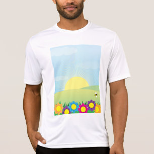 T-shirt Explosion de soleil dans une prairie printanière a