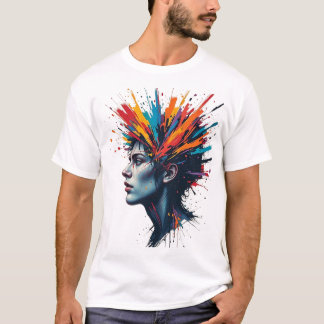 T-shirt Explosion vibrante des couleurs Conception de T-sh