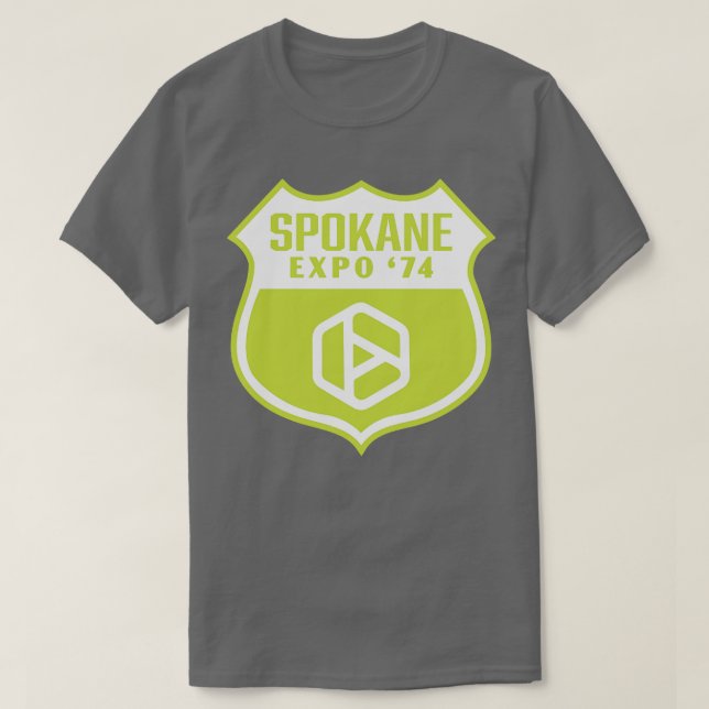 T-shirt Expo 74 Worlds Spokane Fair Retro Shield blanc sur (Design devant)