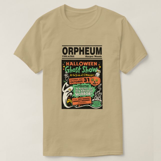T-shirt Exposition 1950 de fantôme de Halloween (Design devant)
