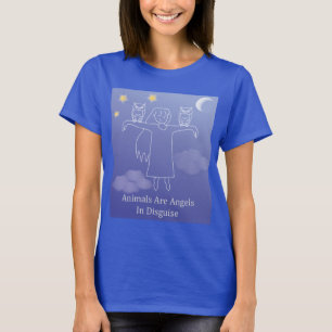 T-shirt Express Fuzzy® Chouette Angel Bleu