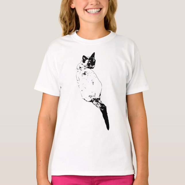 T-shirt Expression de chat posé (Devant)