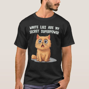 T-shirt Expression drôle de chat avec des idées de mensong
