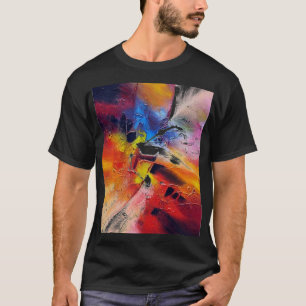 T-shirt Expressionnisme Abstrait Peinture Mens Noir modern