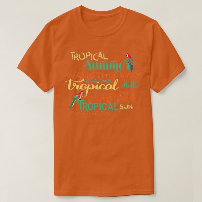 T-shirt Expressions manuscrites sur l'été tropical et le s (Design devant)