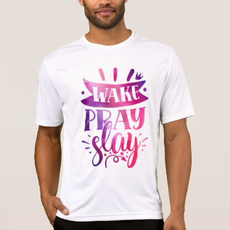 T-shirt Exprimez-vous - Réveillez-vous Priez Tuez - Rose