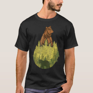 T-shirt Extérieur Brown Ours Forêt Animal Nature Ours