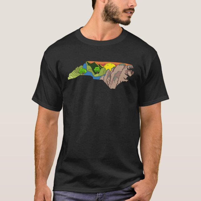 T-shirt Extérieur I Retro Nature I Caroline du Nord (Devant)