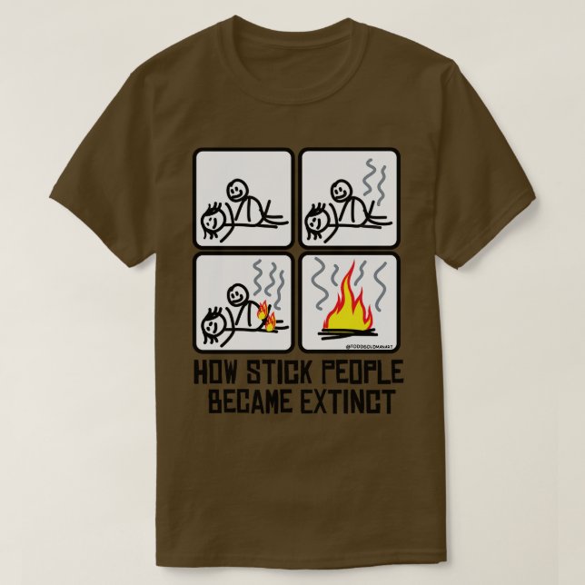 T-shirt EXTINCT personnages en allumettes (Design devant)