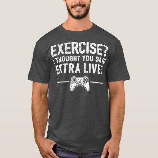 T-shirt Extra Lives Funny Video Game Controller Retro Boy