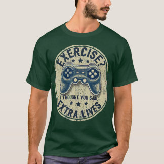 T-shirt Extra Lives Funny Video Game Controller Retro Boy