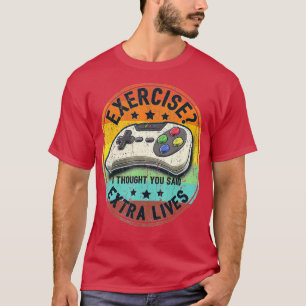 T-shirt Extra Lives Funny Video Game Controller Retro Boy
