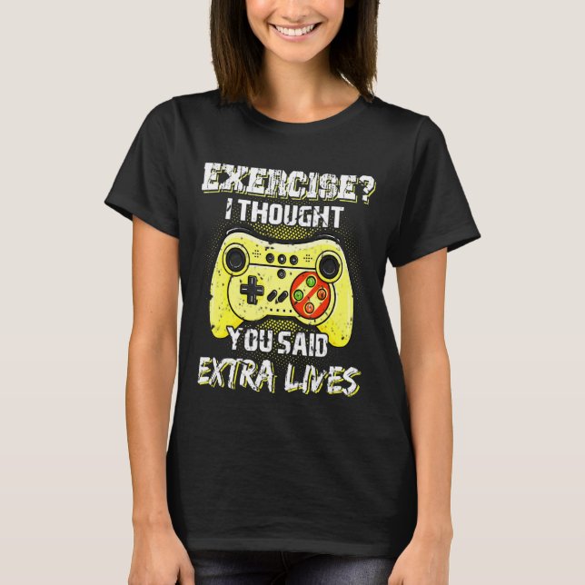 T-shirt Extra Lives Play Retro Game Video Game Contrôleur (Devant)