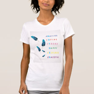 T-shirt Extraordinaire Aimer Fort Bonne Mère Plumes T-Shir