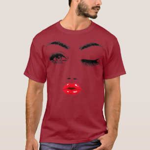 T-shirt Eyelash Lipstick Rouge Lip Lash Artiste maquillage