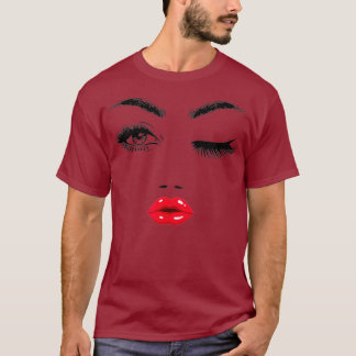 T-shirt Eyelash Lipstick Rouge Lip Lash Artiste maquillage