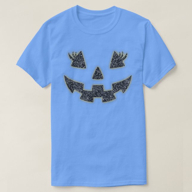 T-shirt Eyelashes Jack-o'-lantern Face Citrouille Hallowen (Design devant)