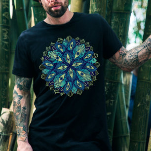 T-shirt Eyes Psychédéliques Bleu Floral