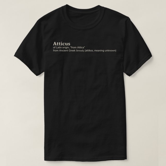 T-shirt Éymologie du nom de l'attique (Design devant)