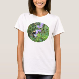 T-shirt F32w Bee sur Fleurs sauvages violets