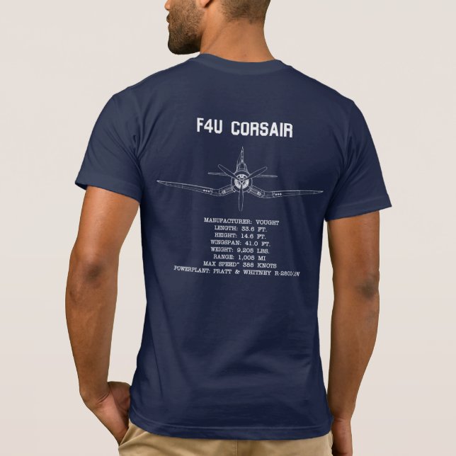 T-shirt F4U CORSAIR STATS (Dos)