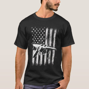 T-shirt F 15 Aigle frappant Avion de combat militaire Amer