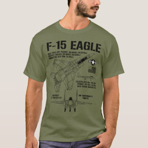 T-shirt F-15 Eagle Fighter Jet Spécifications Militaire F1