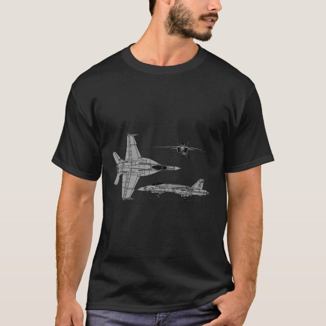 T-shirt F-18 Super Hornet Navy Aéronefs américains (Devant)