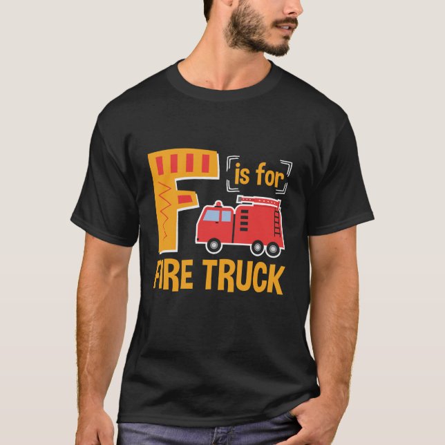 T-shirt F est pour Fire Truck Alphabet Firefight (Devant)