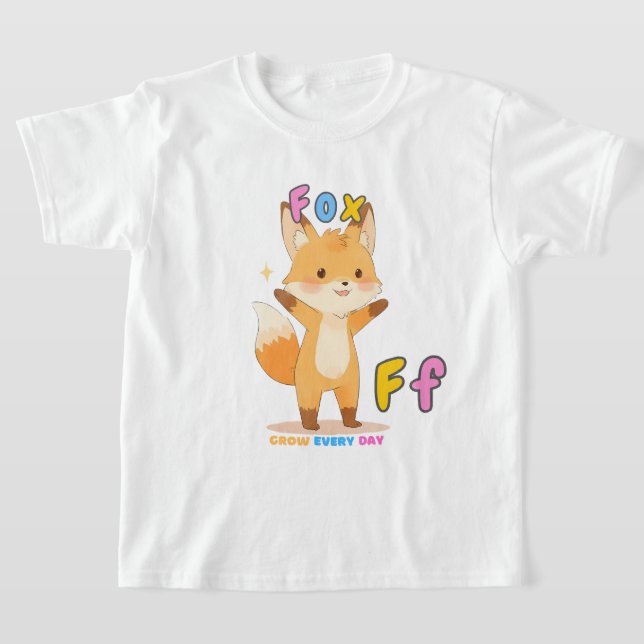 T-shirt "F est pour Fox" Alphabet Tee - Croissance tous le (Poser)
