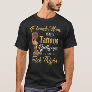 T-shirt F Maman Bombe Avec Tatouages Jolies Yeux Épais Cui