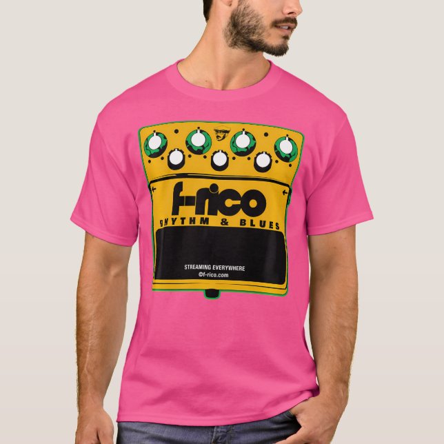 T-shirt F-Rico Guitare Pédale Boite À Timbre Rhythm Blues  (Devant)