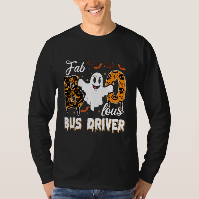 T-shirt Fa Boo Lous Bus Driver Cute Ghost Halloween (Devant)
