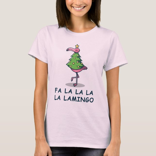 T-shirt Fa La La flamingo (Devant)