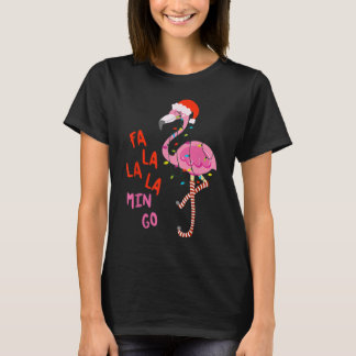 T-shirt Fa La La La Flamant rose Noël
