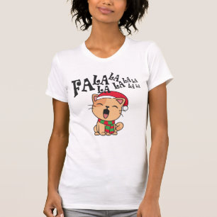 T-shirt Fa La La La La Christmas Chant de chat   Chemise