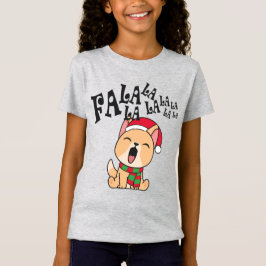 T-Shirt Fa La La La La Christmas Chien chantant Jersey Shi