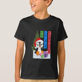 T-shirt Fa La La La Merveilleux Manchot de Noël Enfants