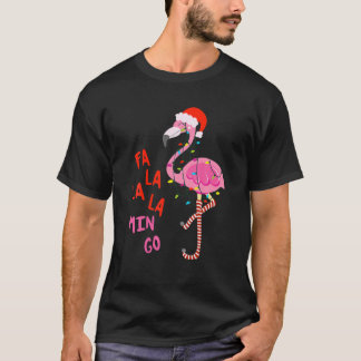 T-shirt Fa La La Mingo Flamant rose Pour Noël Noël Noël