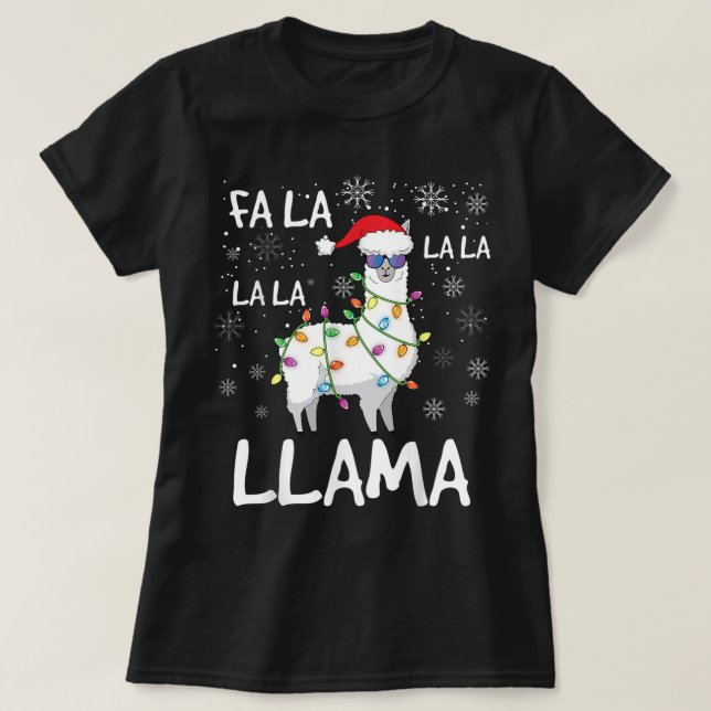 T-shirt Fa La Llama Femmes Hommes Enfants Funny Llama Chri (Design devant)