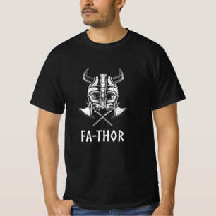 T-shirt Fa-Thor Nordic Viking Skull Père Papa