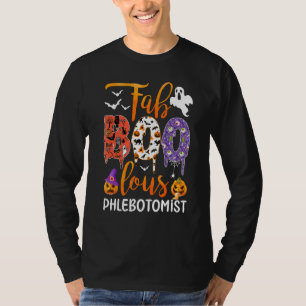 T-shirt Fab Boo Lous Phlebotomist Boo Ghost Halloween Phra