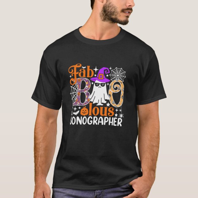 T-shirt Fab Boo Lous Sonographer Drôle Halloween Costume T (Devant)